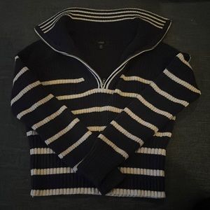 JCrew Three Quarter Zip Knit Sweater